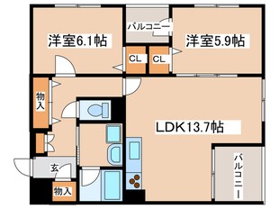 クレ－ル東海岸の物件間取画像